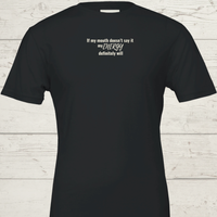 Load image into Gallery viewer, Women's premium sueded cotton graphic tee in Black. 'Resonance' study featuring white minimalist text detail. Quiet luxury apparel tailored for the modern woman.