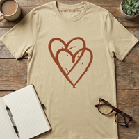 Load image into Gallery viewer, Butter Yellow Bella Canvas 3001 t-shirt flat lay on wood desk with notebook and reading glasses.