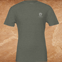 Load image into Gallery viewer, Medusa Vilified shirt Heather Military Green front view flat lay