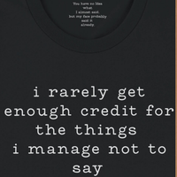 Load image into Gallery viewer, Close up detail of the No 29 premium tee inner collar featuring the hidden printed message: You have no idea what I almost said, but my face probably said it already.
