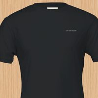Load image into Gallery viewer, Savage With My Standards shirt in Black — front flat lay showing soft with myself chest script, premium combed ring-spun cotton