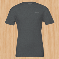 Load image into Gallery viewer, Savage With My Standards shirt in Dark Grey Heather — front flat lay showing soft with myself chest script, premium graphic tee