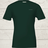 Load image into Gallery viewer, Flat product shot of the dark forest green No. 10 The Manifesto premium luxury tee.