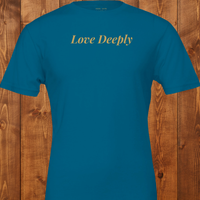 Load image into Gallery viewer, Flat lay of the Deep Teal No. 12 premium luxury tee with gold typography.
